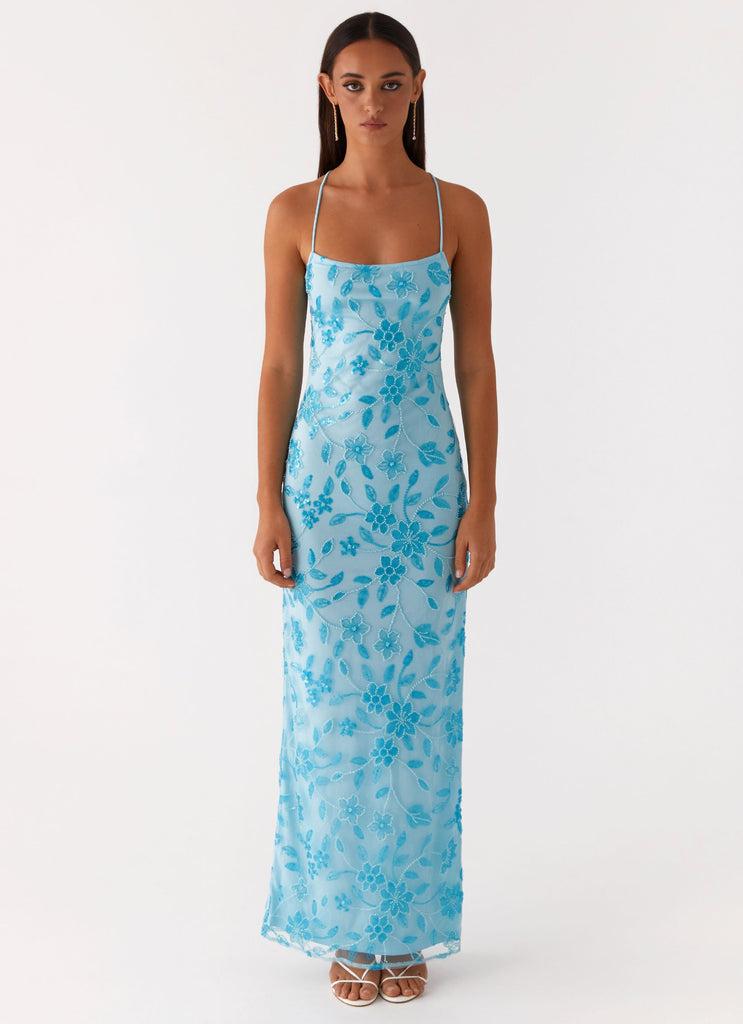 Peppermayo Peppermayo Exclusive - Bright Lights Beaded Maxi Dress - Blue