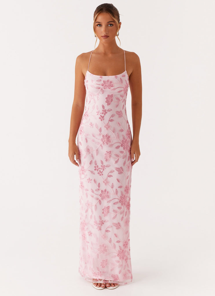 Peppermayo Peppermayo Exclusive - Bright Lights Beaded Maxi Dress - Pink