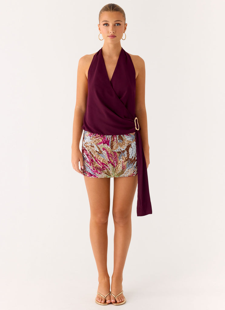 Peppermayo Peppermayo Exclusive - Bright Star Mini Skirt - Floral Bead