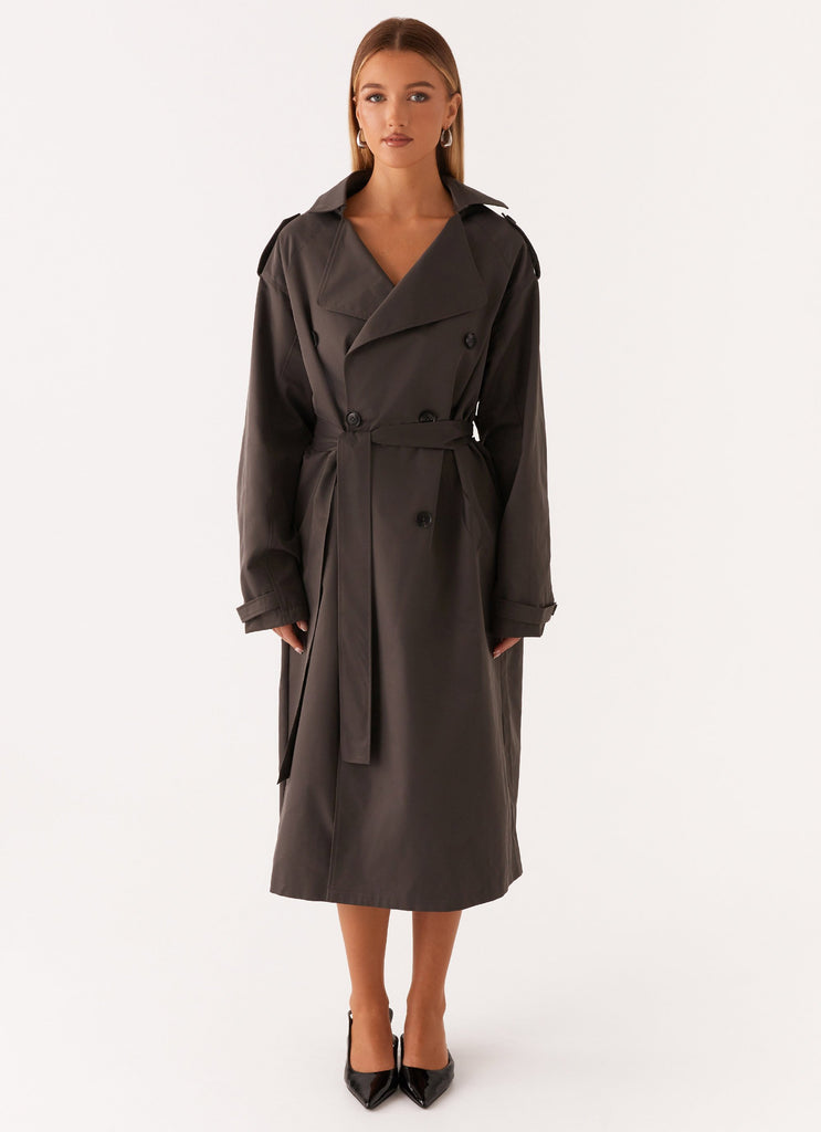 Peppermayo Peppermayo Exclusive - Brighton Oversized Trench Coat - Grey