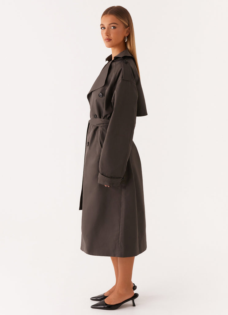 Peppermayo Peppermayo Exclusive - Brighton Oversized Trench Coat - Grey