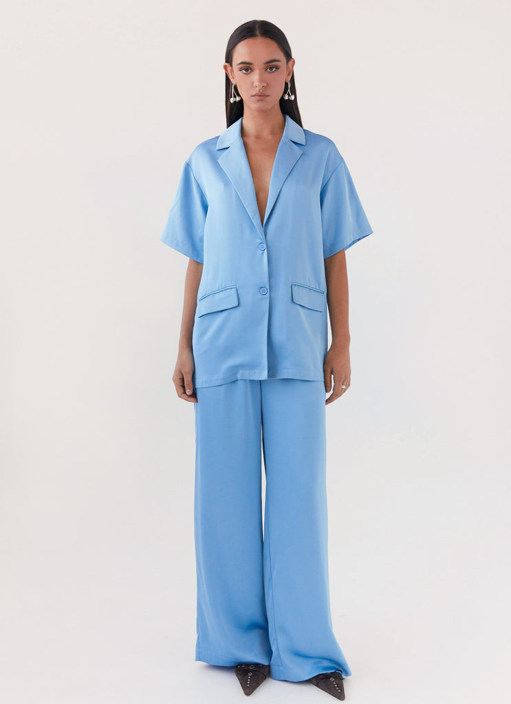 Peppermayo Peppermayo Exclusive - Brinkley Satin Pants - Blue
