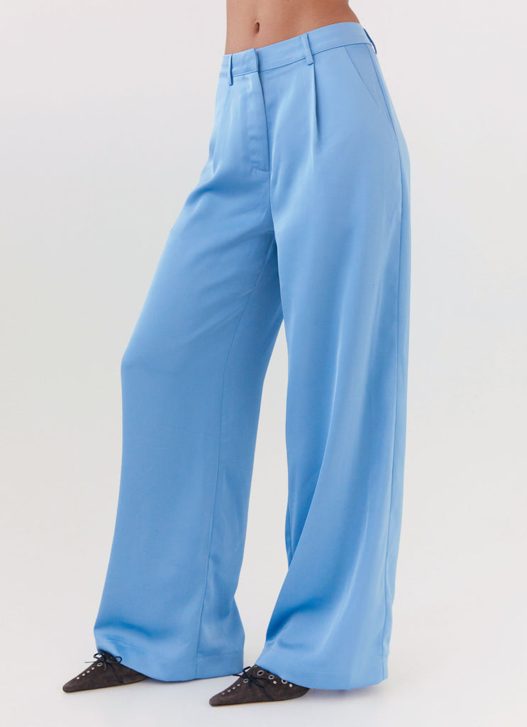 Peppermayo Peppermayo Exclusive - Brinkley Satin Pants - Blue