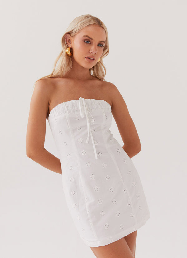 peppermayo Peppermayo Exclusive - Bronwyn Broderie Mini Dress - White