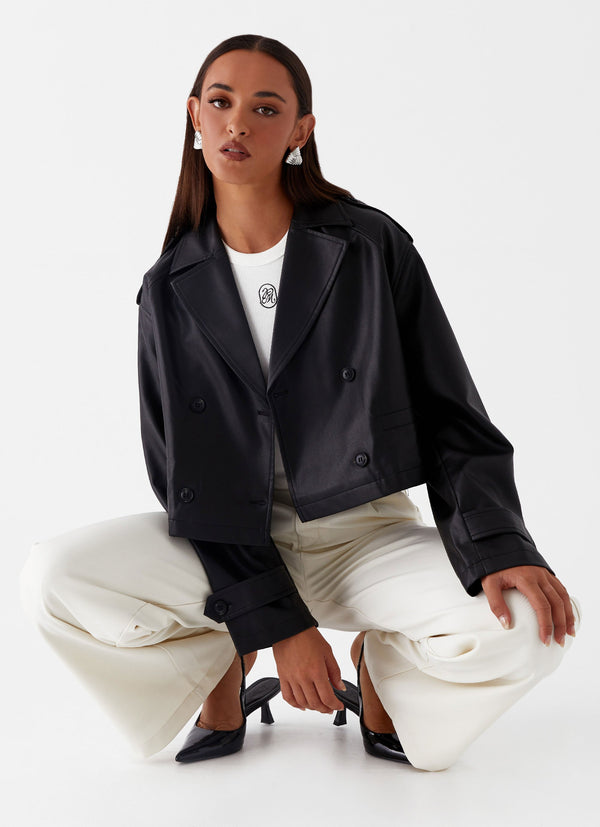 peppermayo Peppermayo Exclusive - Bryson Cropped Jacket - Black