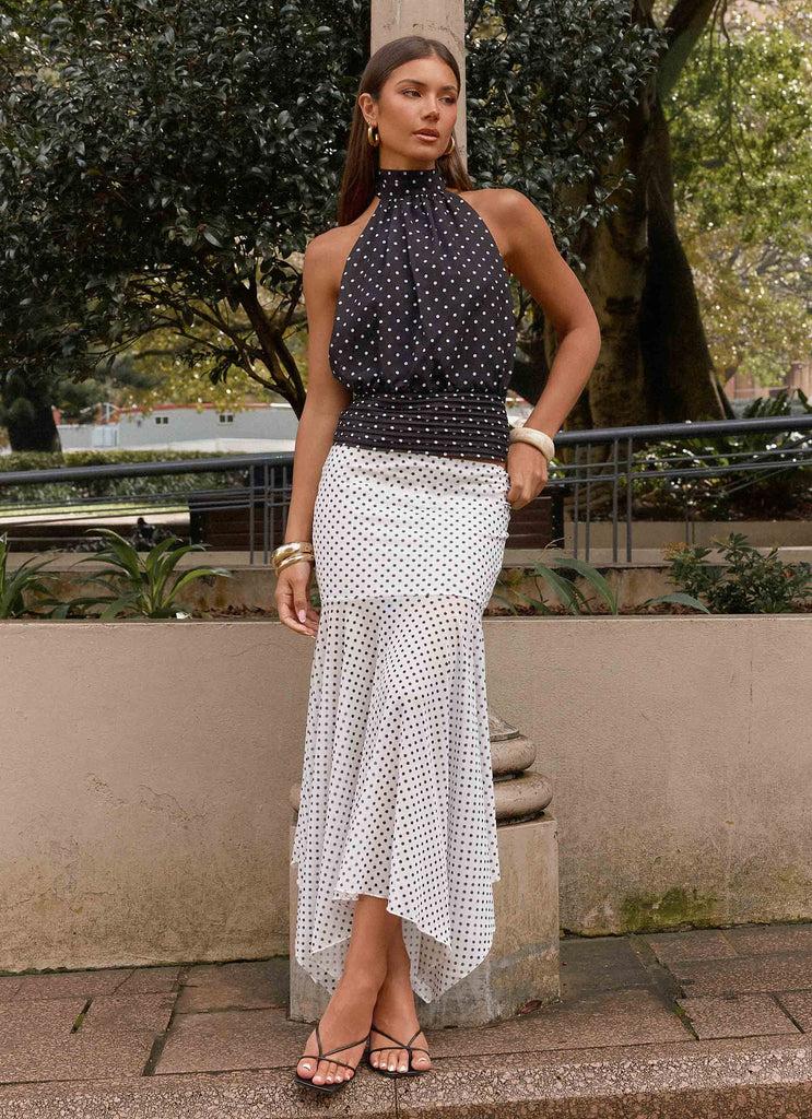 Peppermayo Peppermayo Exclusive - Buffy Maxi Skirt - White Polkadot