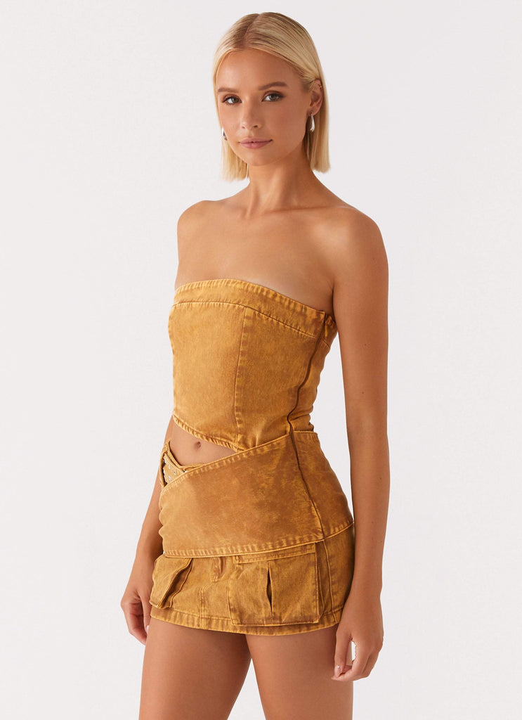 Peppermayo Peppermayo Exclusive - Burning Bridges Tube Top - Brown