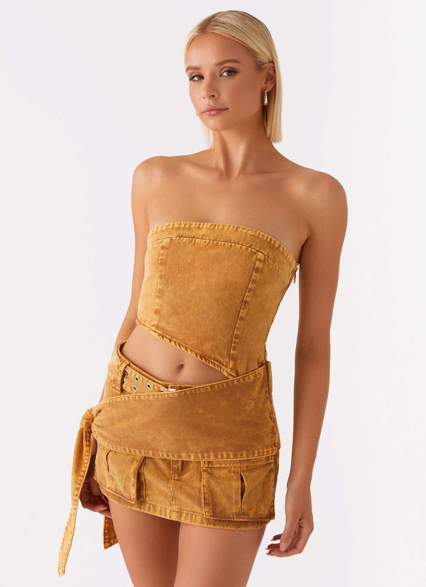 peppermayo Peppermayo Exclusive - Burning Bridges Tube Top - Brown