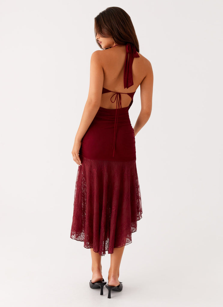 Peppermayo Peppermayo Exclusive - Burnout Midi Dress - Maroon