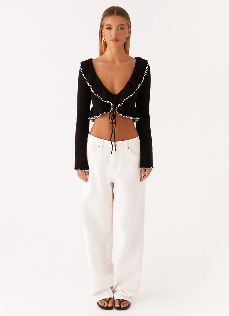 Peppermayo Peppermayo Exclusive - Butterfly Effect Knit Top - Black