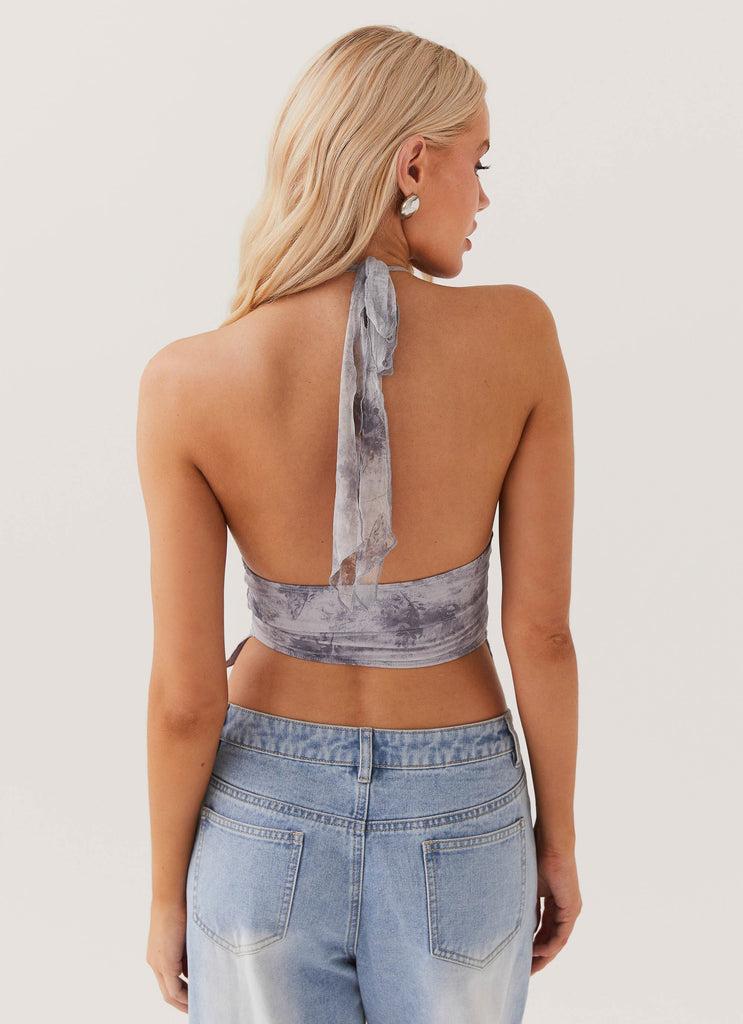 Peppermayo Peppermayo Exclusive - Cady Halterneck Top - Twilight Smoke