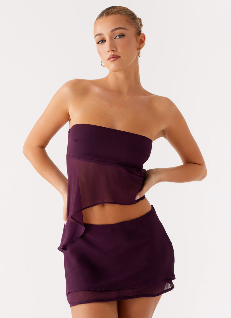Peppermayo Peppermayo Exclusive - Caleb Mini Skirt - Plum