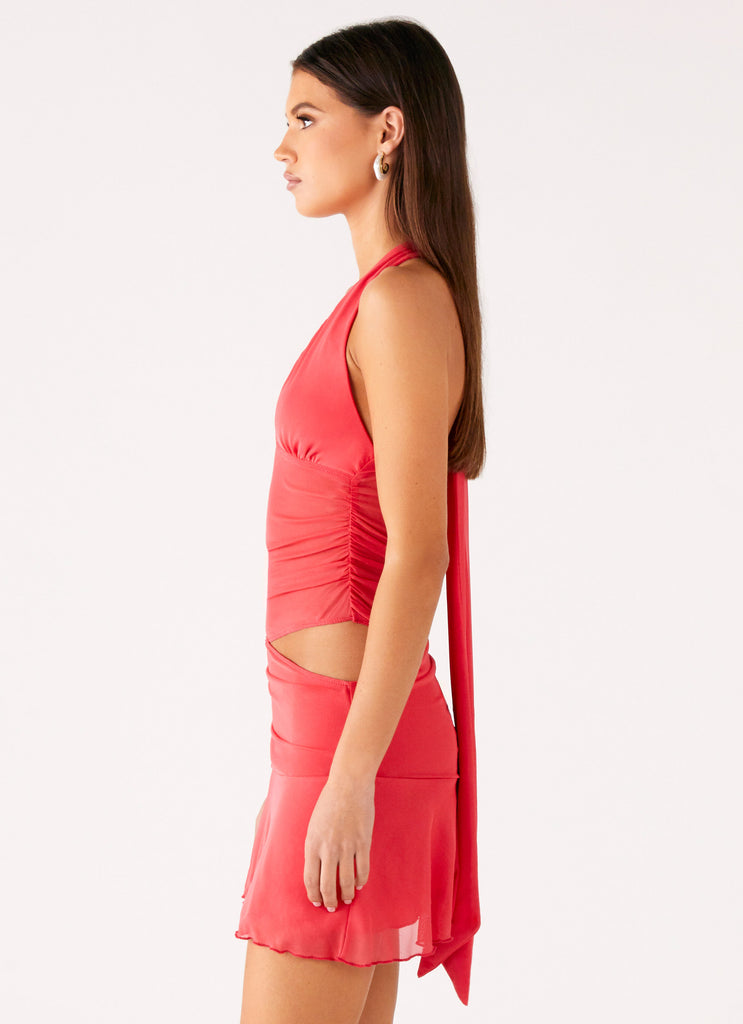 Peppermayo Peppermayo Exclusive - Calissa Haltherneck Mini Dress - Coral
