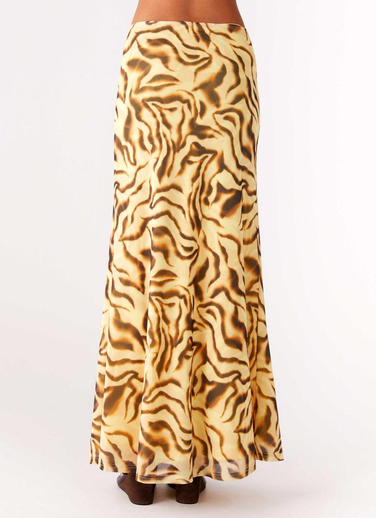 Peppermayo Peppermayo Exclusive - Call Me Low Rise Maxi Skirt - Yellow Zebra