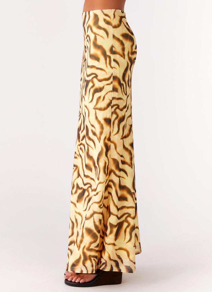 Peppermayo Peppermayo Exclusive - Call Me Low Rise Maxi Skirt - Yellow Zebra