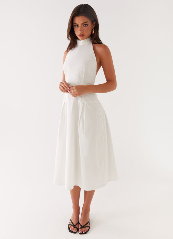 peppermayo Peppermayo Exclusive - Calla Halter Midi Dress - White