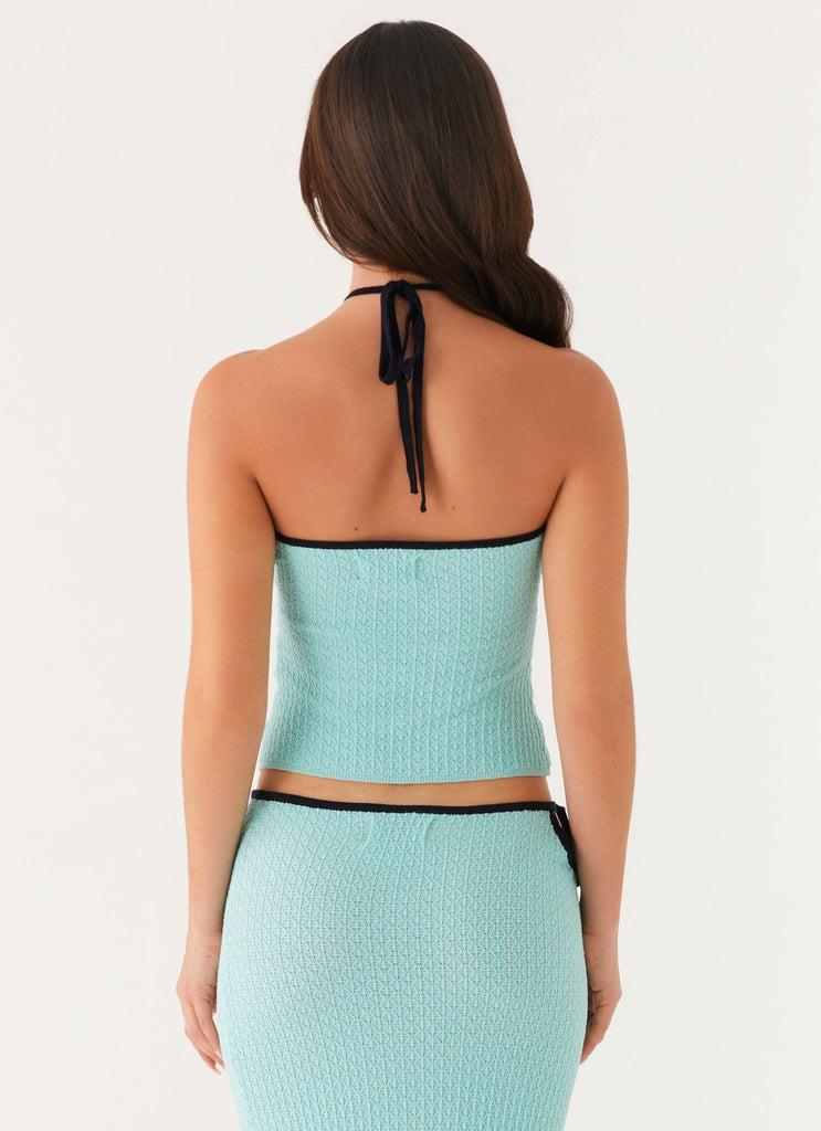 Peppermayo Peppermayo Exclusive - Cameron Crochet Halter Top - Pale Blue