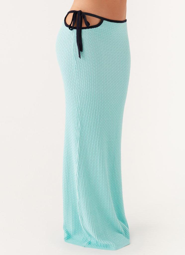 Peppermayo Peppermayo Exclusive - Cameron Crochet Maxi Skirt - Pale Blue