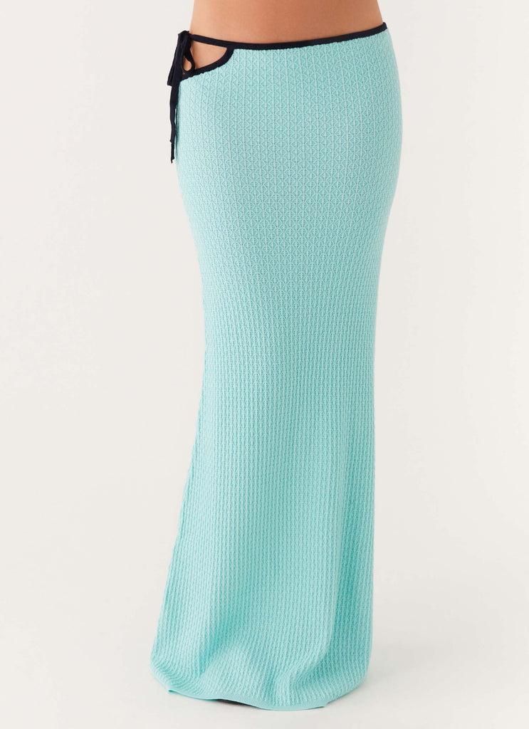 Peppermayo Peppermayo Exclusive - Cameron Crochet Maxi Skirt - Pale Blue