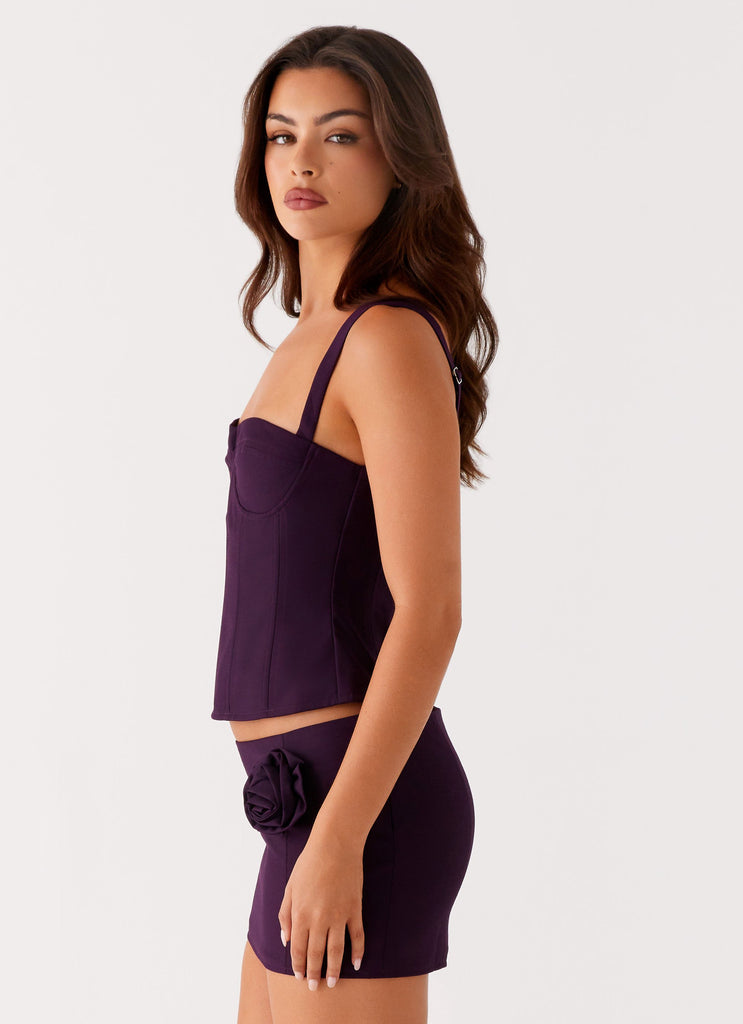 Peppermayo Peppermayo Exclusive - Campbell Corset Top - Plum