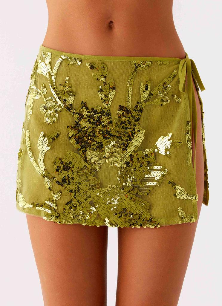Peppermayo Peppermayo Exclusive - Cancun Sequin Mini Skirt - Lime