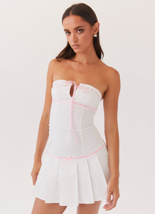peppermayo Peppermayo Exclusive - Candy Coated Bustier Mini Dress - Pink Ribbon