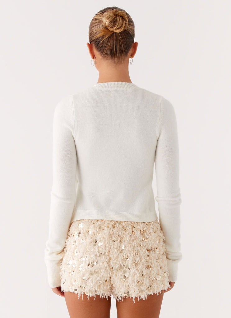 Peppermayo Peppermayo Exclusive - Candy Sequin Mini Shorts - White