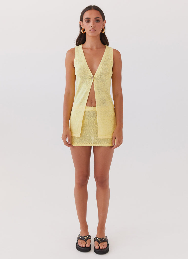 Peppermayo Peppermayo Exclusive - Capri Glow Knit Mini Skirt - Canary