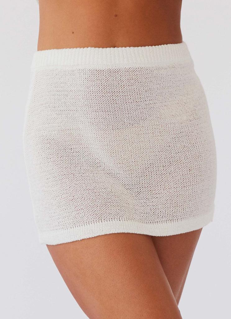 Peppermayo Peppermayo Exclusive - Capri Glow Knit Mini Skirt - White