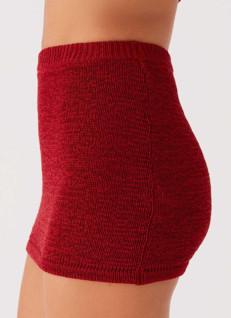 Peppermayo Peppermayo Exclusive - Capri Glow Knit Skirt - Maroon