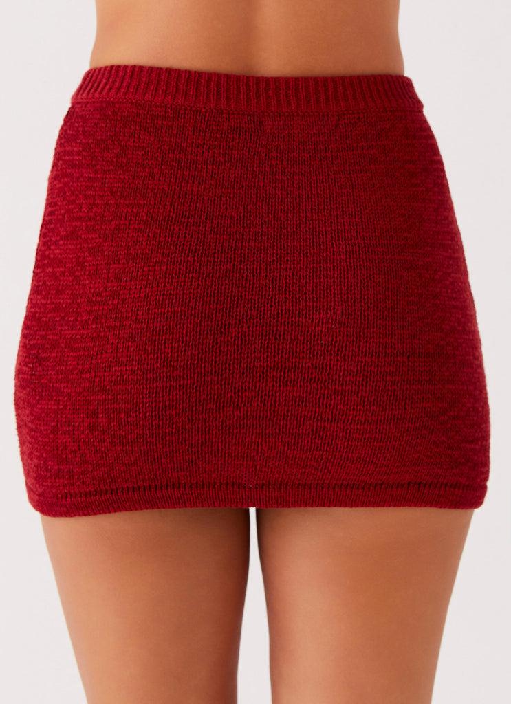 Peppermayo Peppermayo Exclusive - Capri Glow Knit Skirt - Maroon