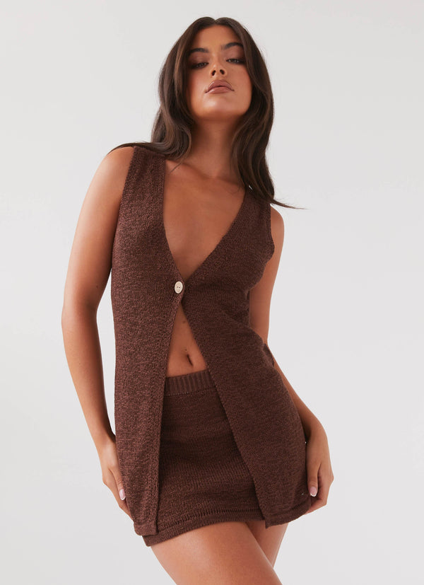 peppermayo Peppermayo Exclusive - Capri Glow Knit Top - Chocolate