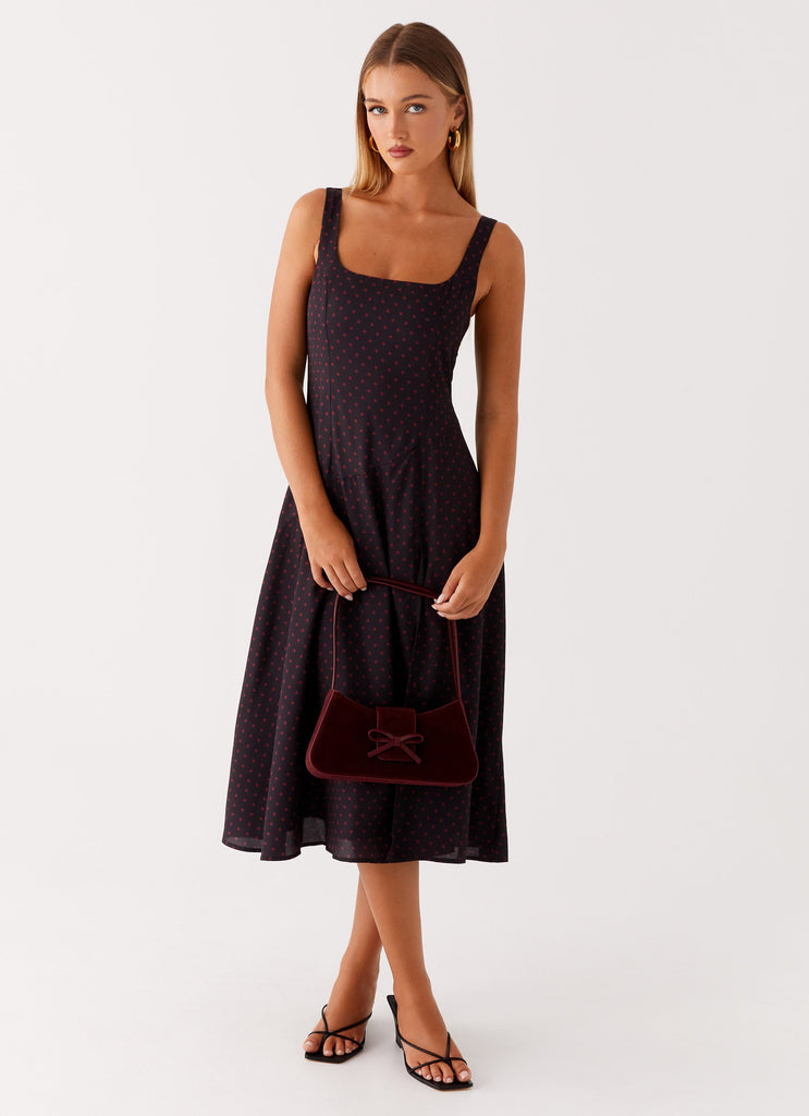 Peppermayo Peppermayo Exclusive - Cara Bow Shoulder Bag - Maroon Suede