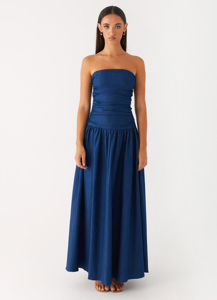 Peppermayo Peppermayo Exclusive - Carmel Denim Maxi Dress - Indigo
