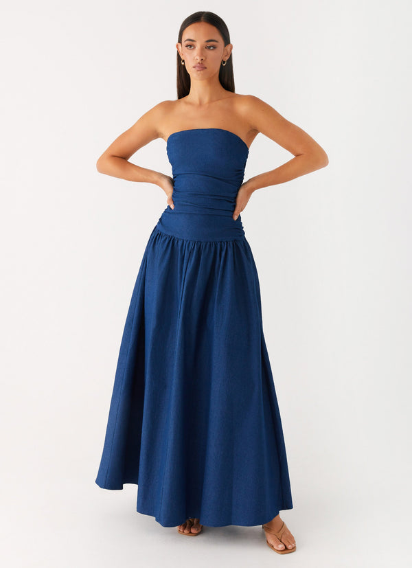 peppermayo Peppermayo Exclusive - Carmel Denim Maxi Dress - Indigo