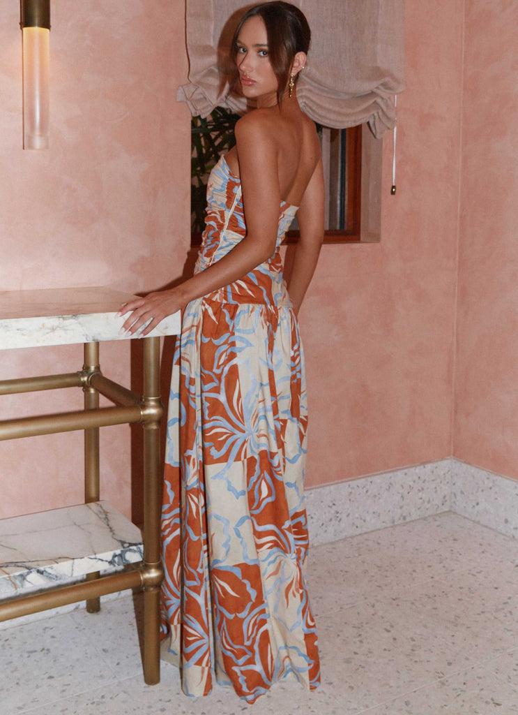 Peppermayo Peppermayo Exclusive - Carmel Maxi Dress - Orange Blue Floral
