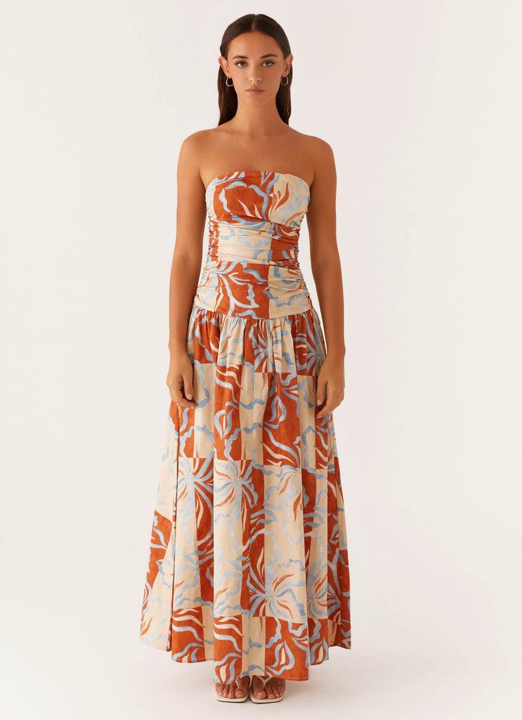 Peppermayo Peppermayo Exclusive - Carmel Maxi Dress - Orange Blue Floral
