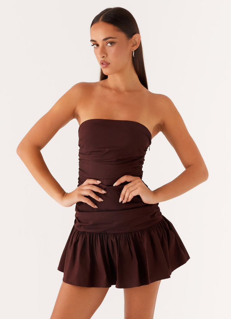 Peppermayo Peppermayo Exclusive - Carmel Mini Dress - Chocolate
