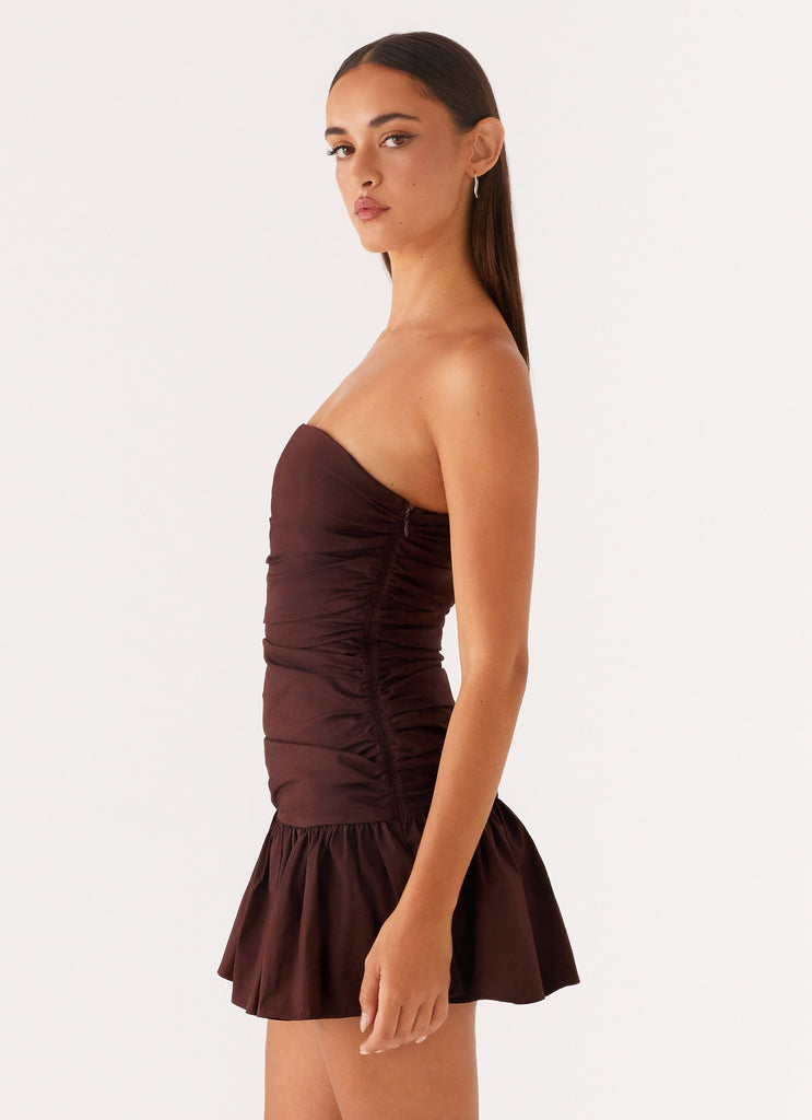 Peppermayo Peppermayo Exclusive - Carmel Mini Dress - Chocolate
