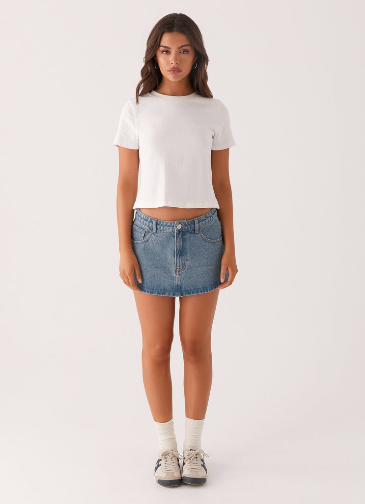 Peppermayo Peppermayo Exclusive - Carrie Denim Mini Skirt - Washed Indigo