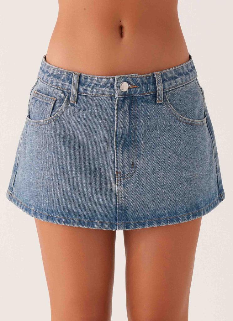 Peppermayo Peppermayo Exclusive - Carrie Denim Mini Skirt - Washed Indigo