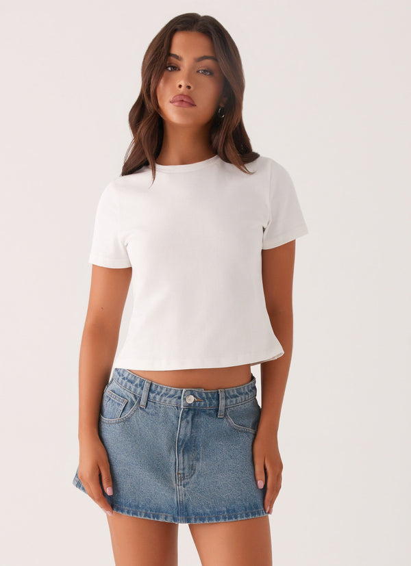 peppermayo Peppermayo Exclusive - Carrie Denim Mini Skirt - Washed Indigo