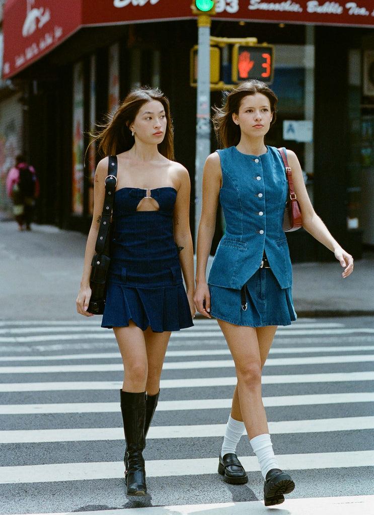 Peppermayo Peppermayo Exclusive - Case Closed Mini Dress - Dark Indigo