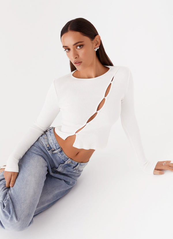 peppermayo Peppermayo Exclusive - Cassius Long Sleeve Top - Ivory