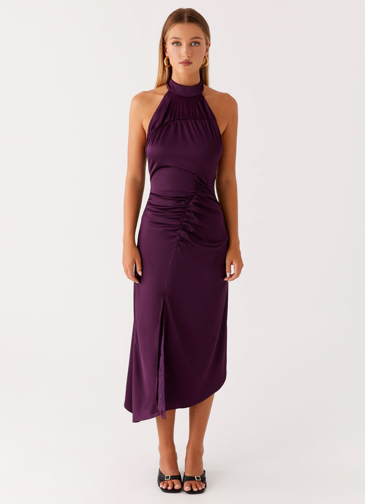 Peppermayo Peppermayo Exclusive - Casta Halterneck Midi Dress - Plum