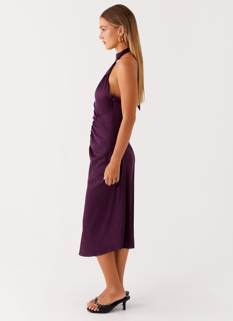 Peppermayo Peppermayo Exclusive - Casta Halterneck Midi Dress - Plum