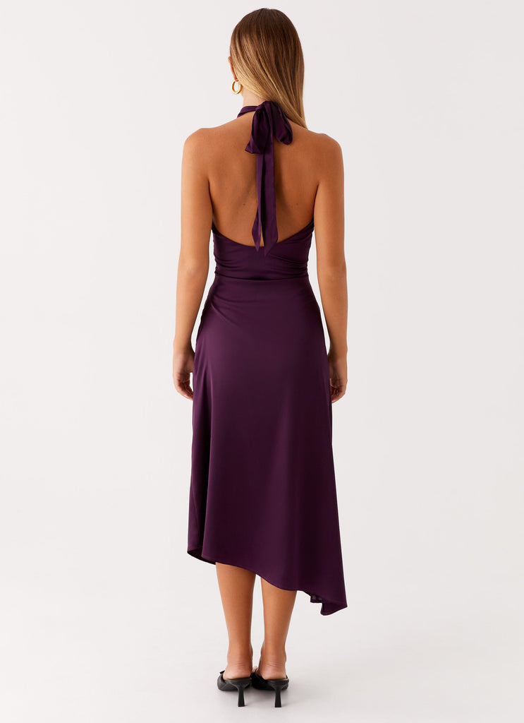 Peppermayo Peppermayo Exclusive - Casta Halterneck Midi Dress - Plum