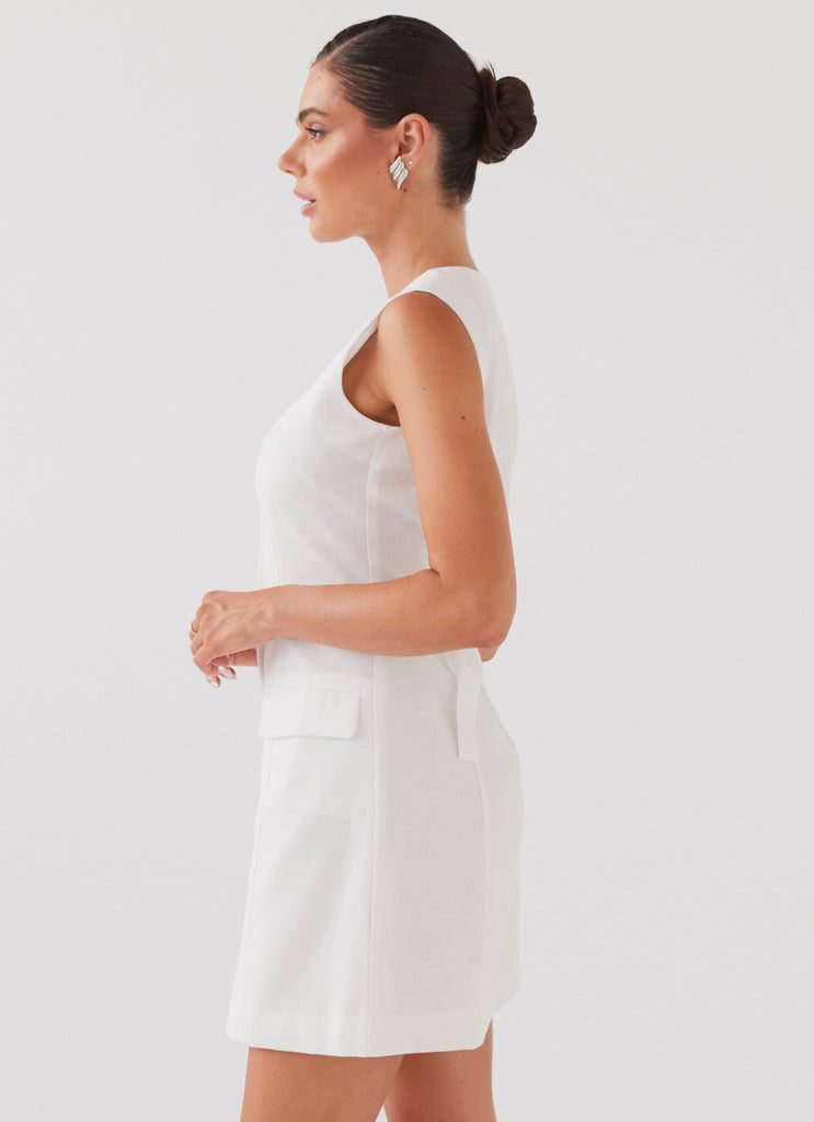 Peppermayo Peppermayo Exclusive - Castello Fiore Linen Mini Dress - White