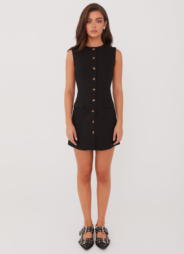Peppermayo Peppermayo Exclusive - Castello Fiore Linen Mini Dress - Black