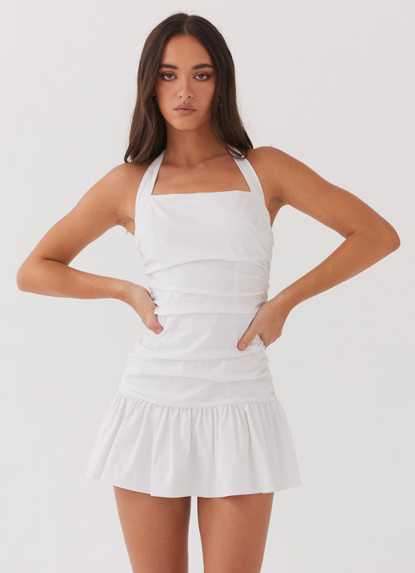 peppermayo Peppermayo Exclusive - Cely Ruched Mini Dress - White